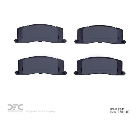 Dynamic Friction Co DFC 3000 Semi-Metallic Brake Pads - 1311-0501-00